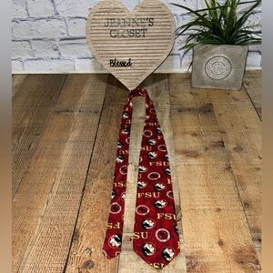 Florida-State-University Tie by Merge Left Logo and Seal 100% Silk